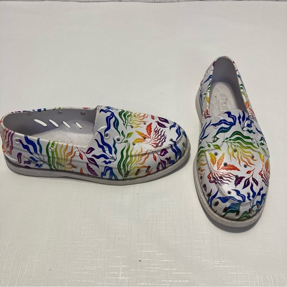 Sperrys Rainbow floral print top sider’ ( boat ) shoes - Picture 7 of 11